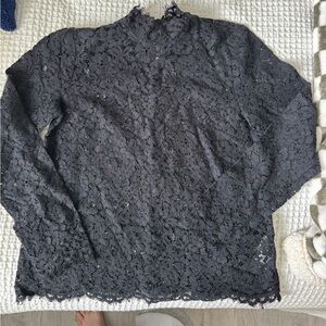 Elegant Black Lace Women's Top